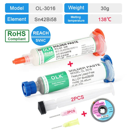 2024 New Lead-Free Low Temp Solder Paste: No-Clean, 138°C