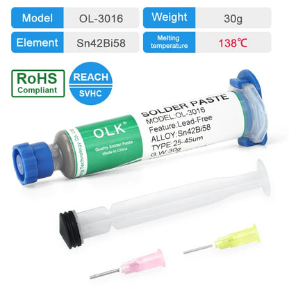 2024 New Lead-Free Low Temp Solder Paste: No-Clean, 138°C