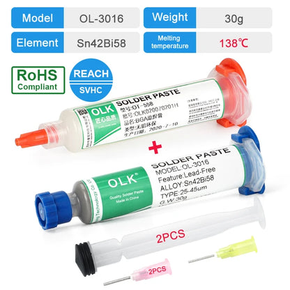 2024 New Lead-Free Low Temp Solder Paste: No-Clean, 138°C