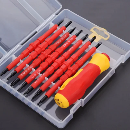 13-Piece Electrician Repair Tool Kit: 1000V Insulated Hex Driver with Magnetic Bits.