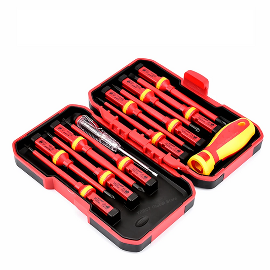 13-Piece Electrician Repair Tool Kit: 1000V Insulated Hex Driver with Magnetic Bits.